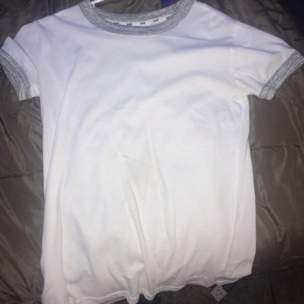 vs pink white top with grey lining